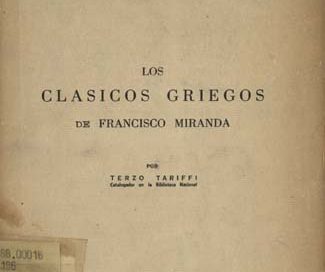 Los Clásicos griegos de Francisco Miranda