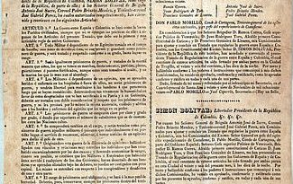 Tratado sobre la regularización de la guerra : concluido entre el Libertador presidente de Colombia y el general en gefe [sic] del ejército español.